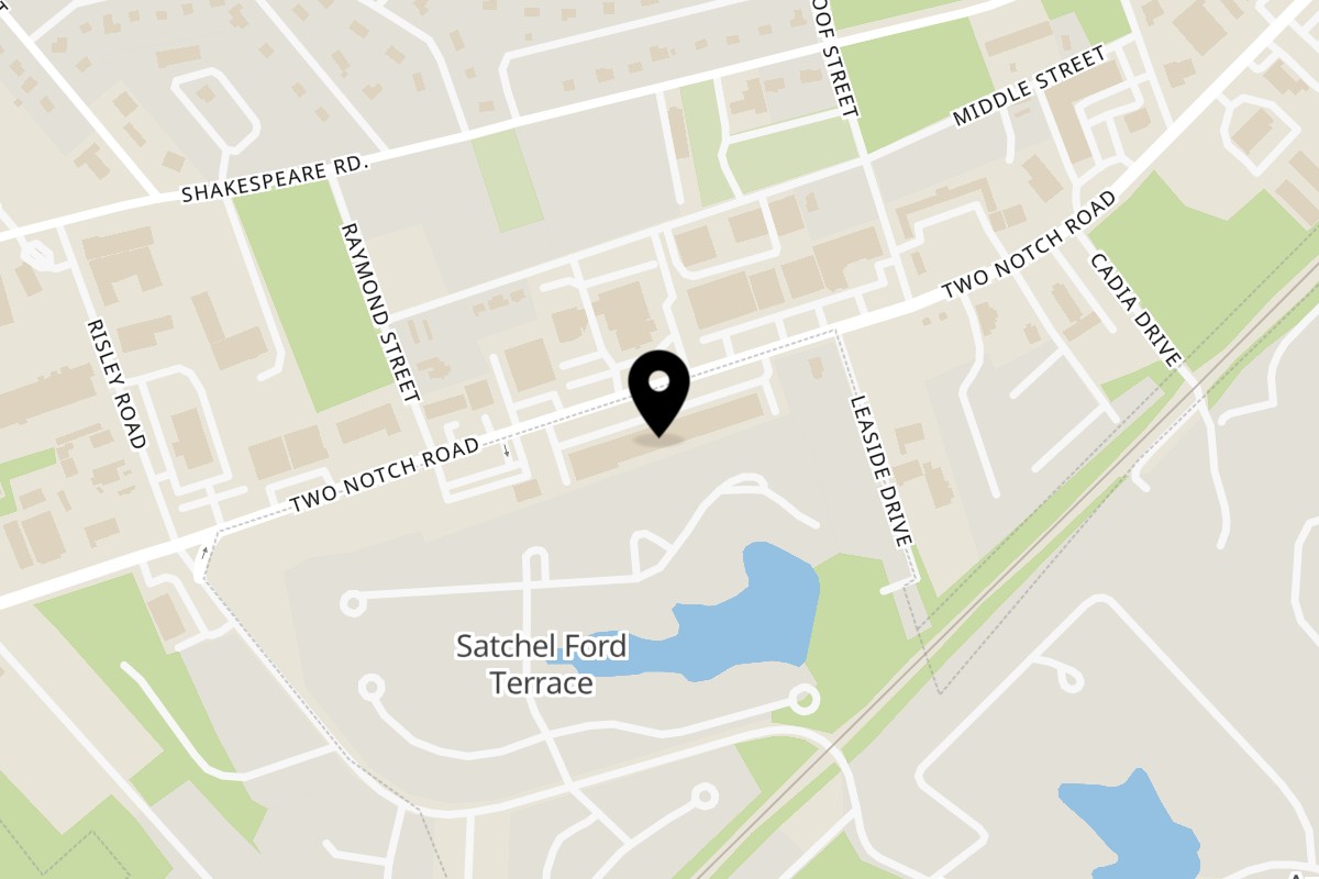 Map showing the location of The Q Spot on 6432 Two Notch Rd Suite Q in Columbia